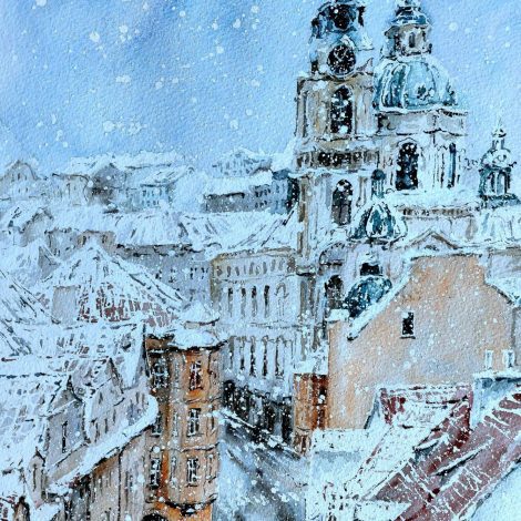 Оригинална картина "Прага под снега"