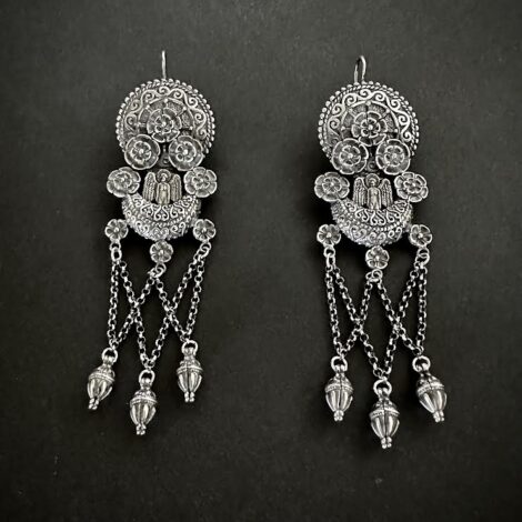 Silver earrings "Thracian Princess with chains"