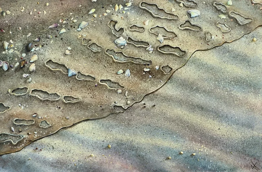 Original painting "Traces of the sea"