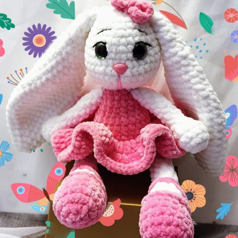 Hand Knitted Bunny "Ballerina"