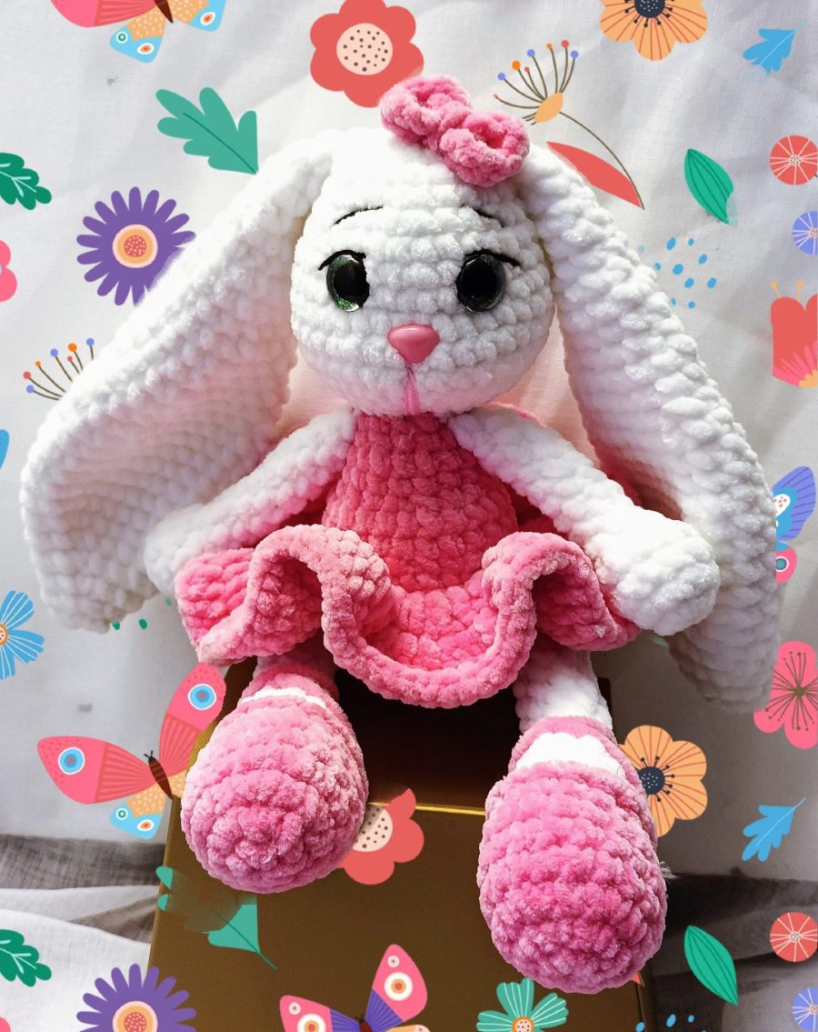 Hand Knitted Bunny "Ballerina"