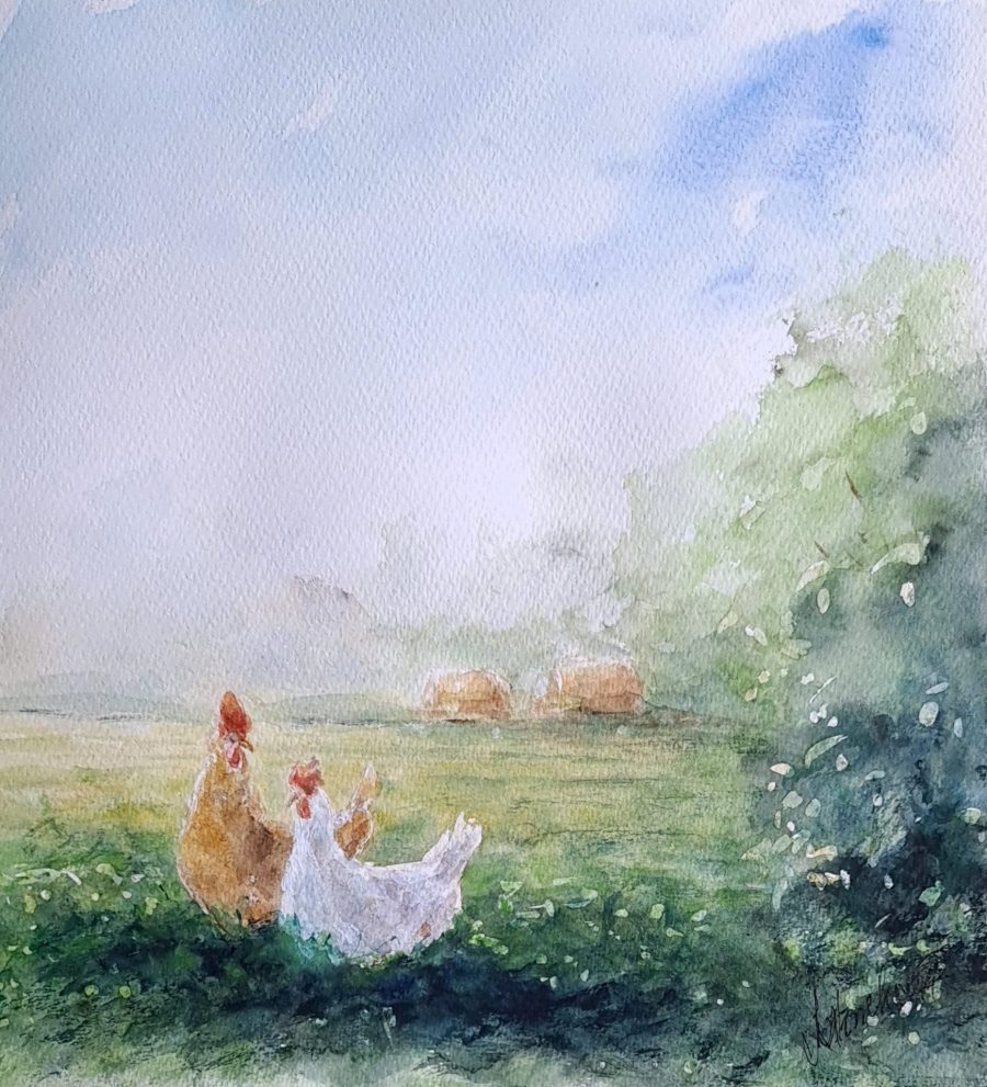 Original painting "Chickens"