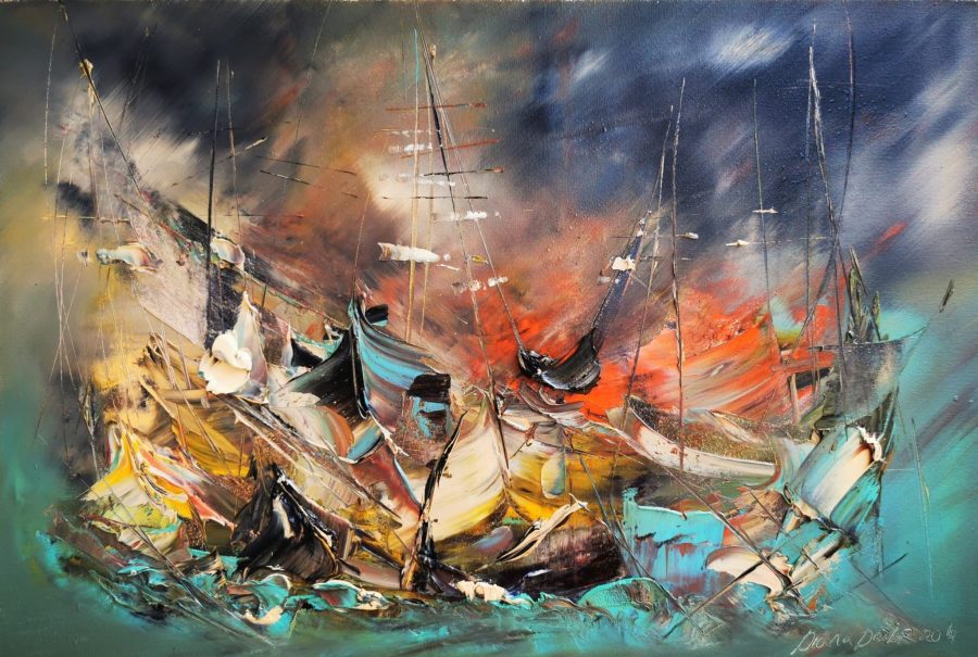 Original painting "Forward with God"