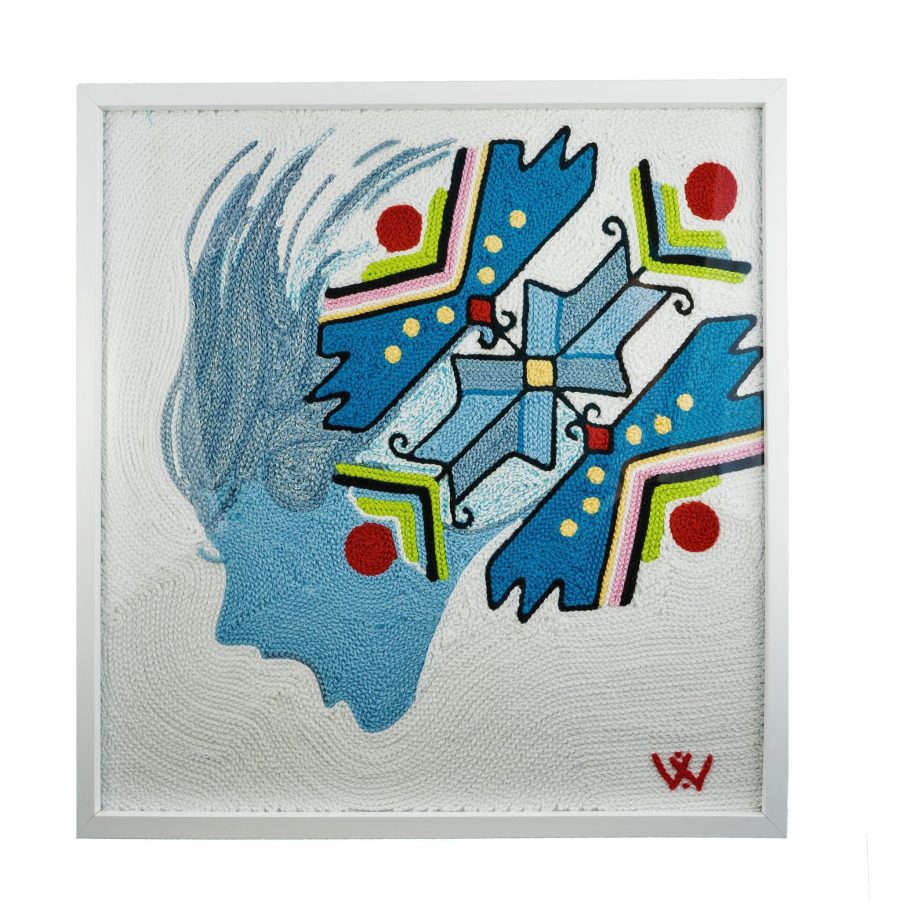 Textile painting "Blue Soul"