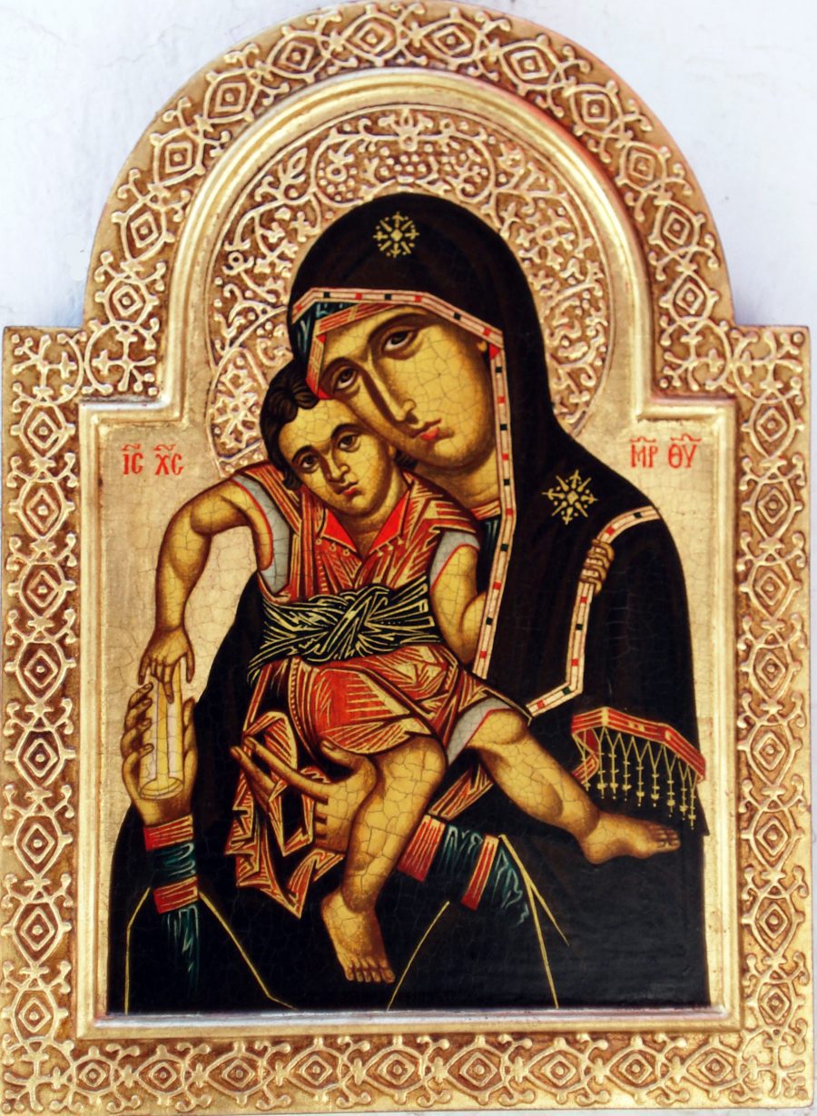 Authentic, handmade icon "The Virgin and Child"