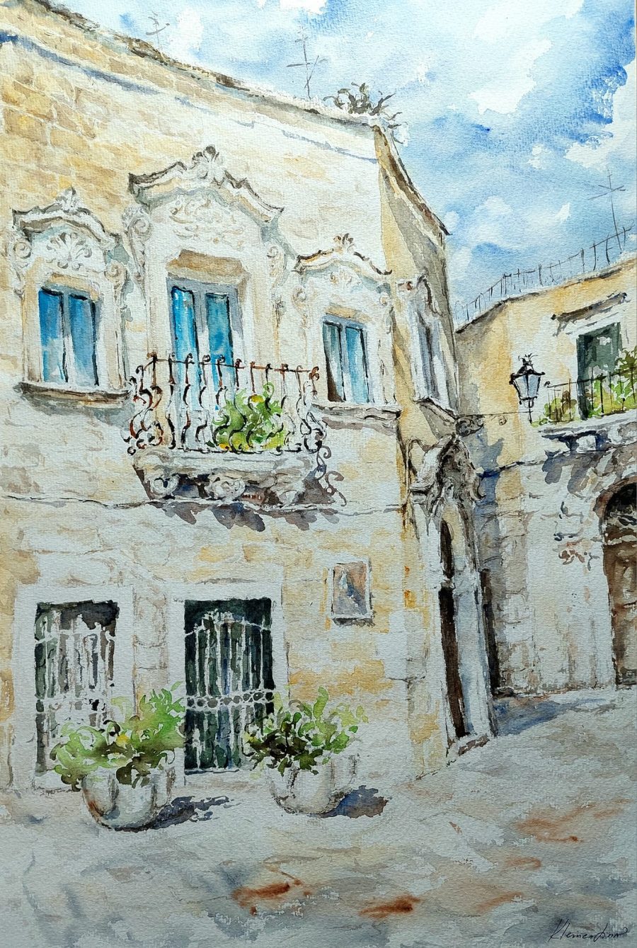 Original painting "Landscape from Lecce"