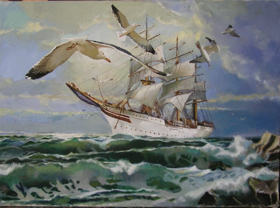 Original painting "The White Ship"