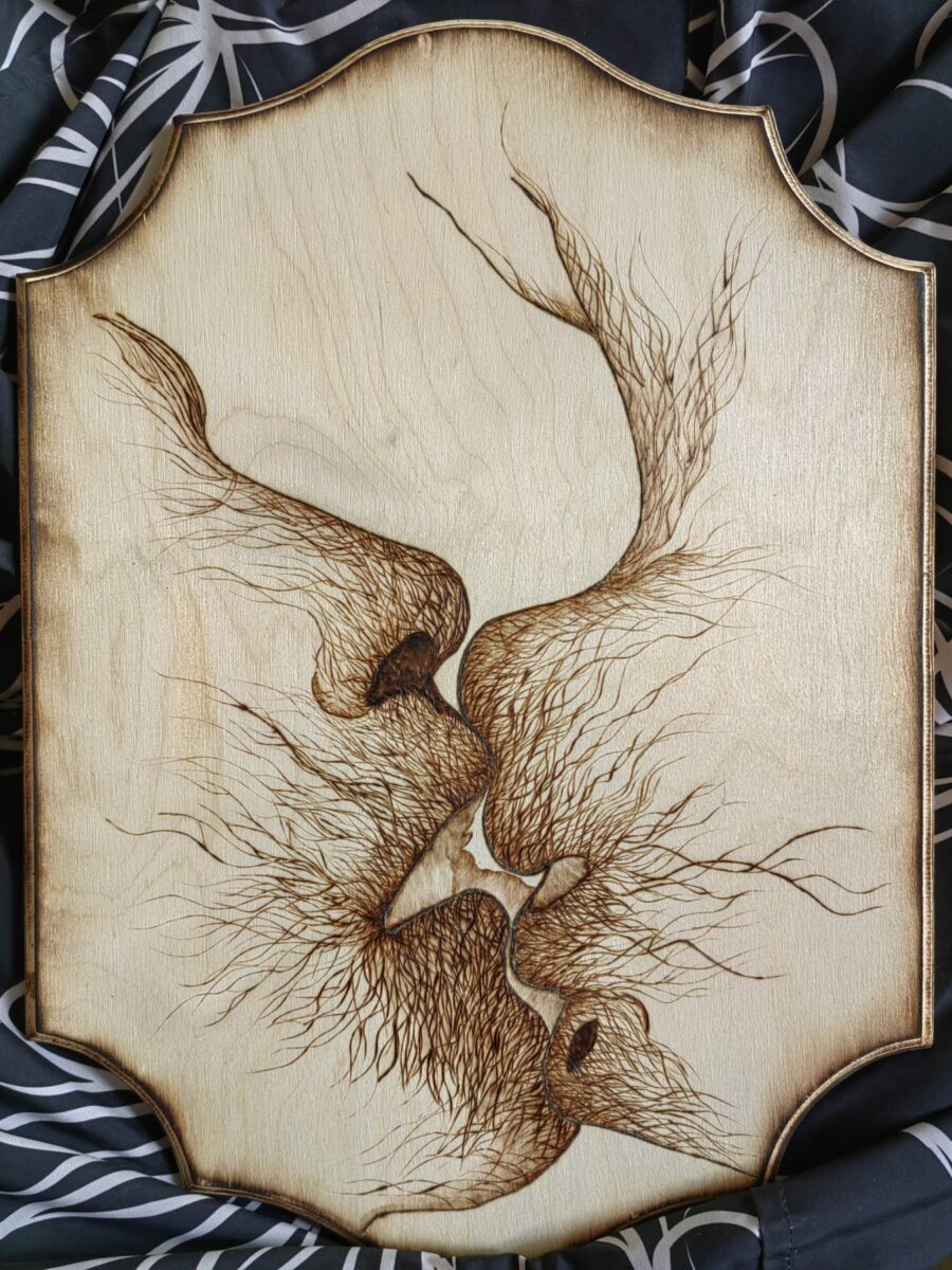 Pyrography "She and Him"