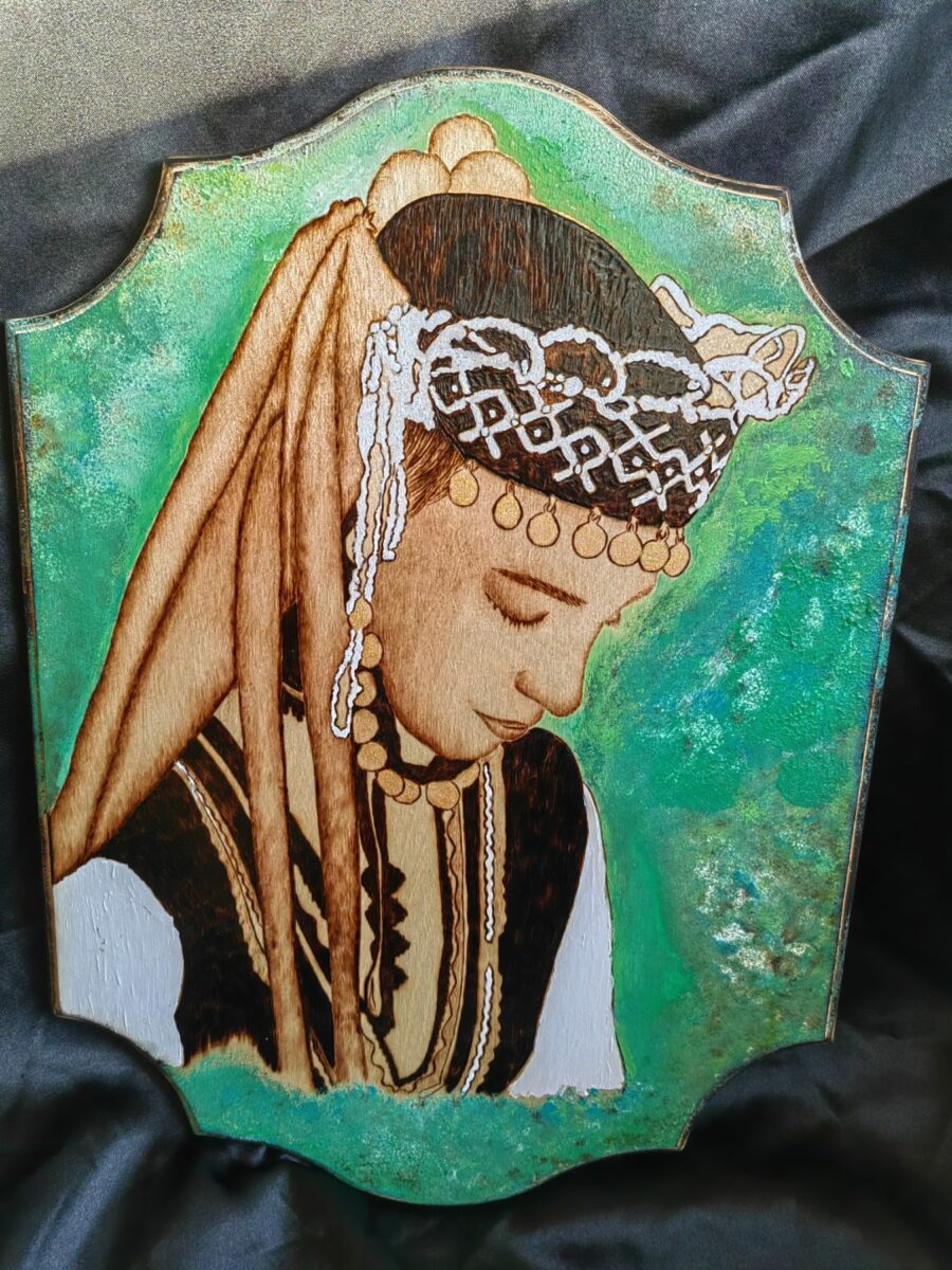Pyrography "Bulgarian Girl"