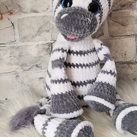 Hand-knitted zebra "Lily"