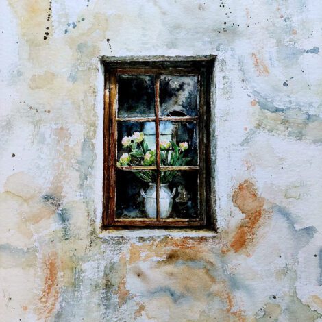 Original painting "Behind the window"