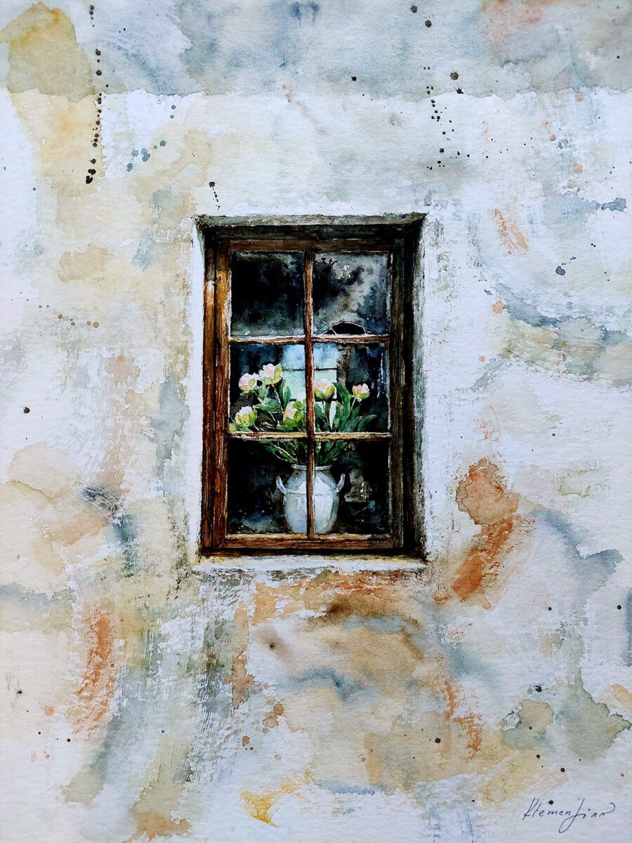 Original painting "Behind the window"
