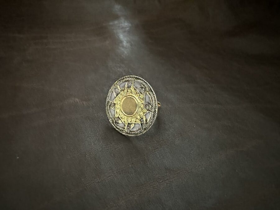 Сребърен комплект с позлата "Щит" - Image 3