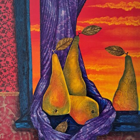 Original painting "Sunset in autumn"