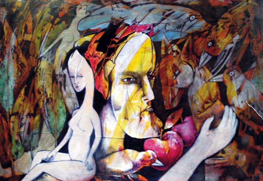 Original painting "The Tent Behind Me II"