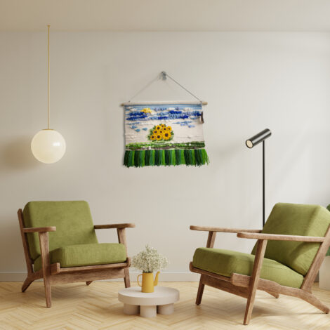Hand-woven panel "Sunflowers"
