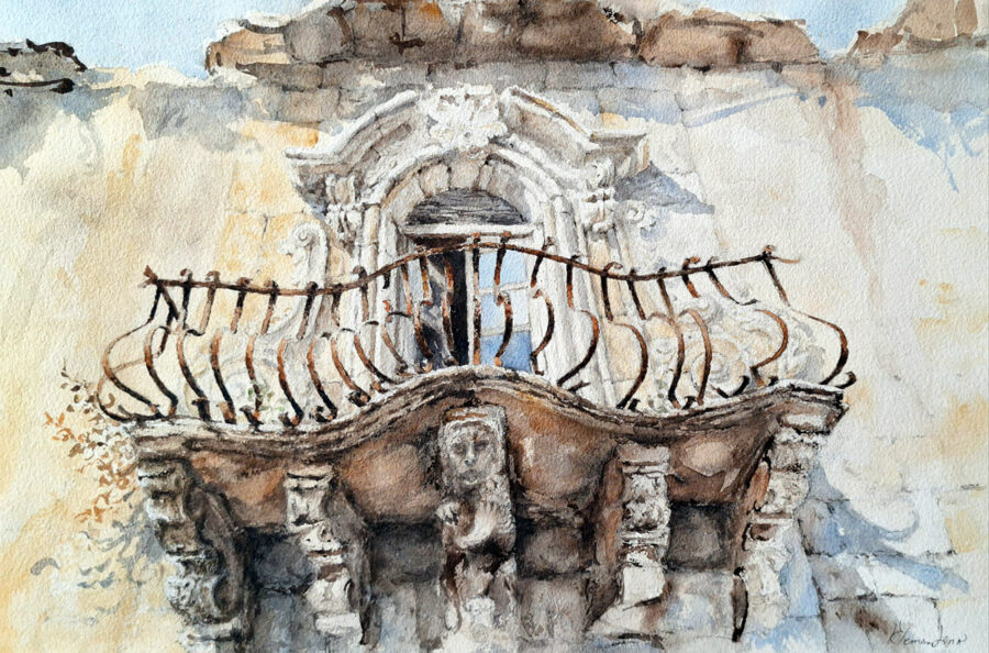 Original painting "Sicilian balcony"
